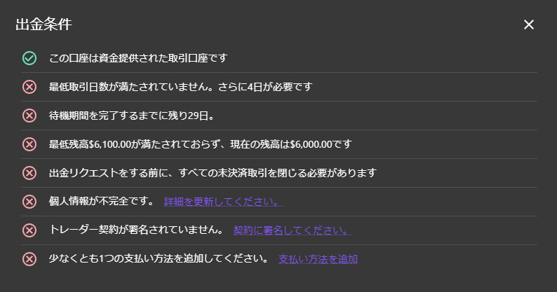 SuperFunded（スーパーファンディッド）出金条件