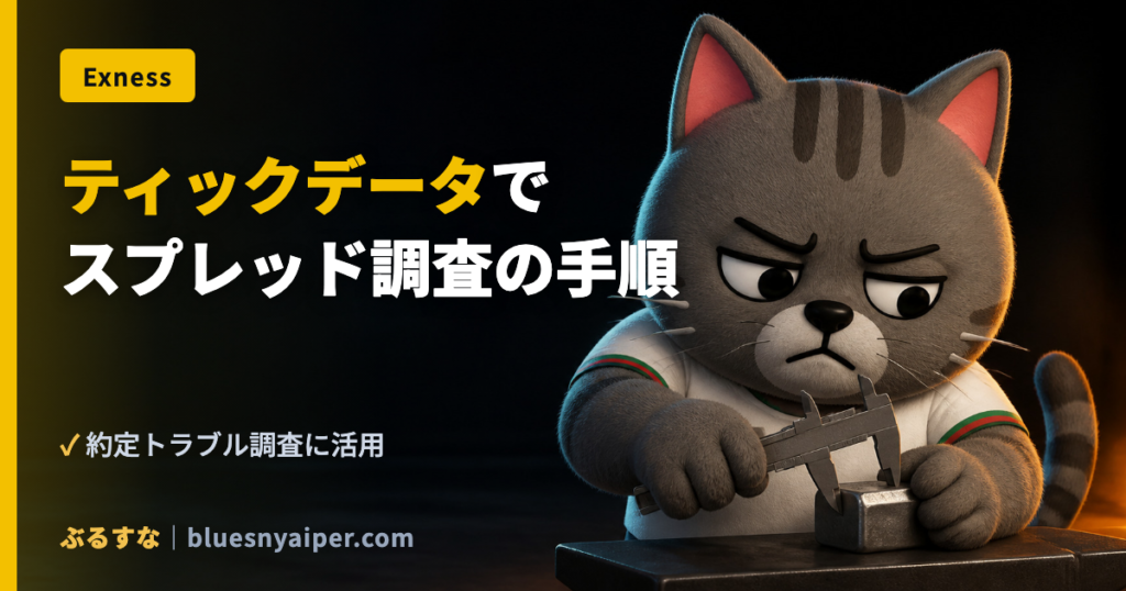 ティックデータで スプレッド調査の手順