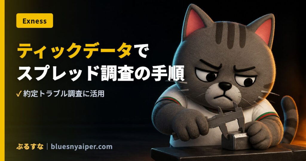 ティックデータで スプレッド調査の手順